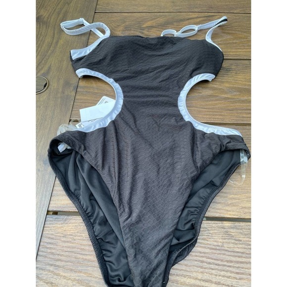 Sanctuary Snake Bite Mod Square Neck Monokini Swimsuit XL Black white - Picture 5 of 12